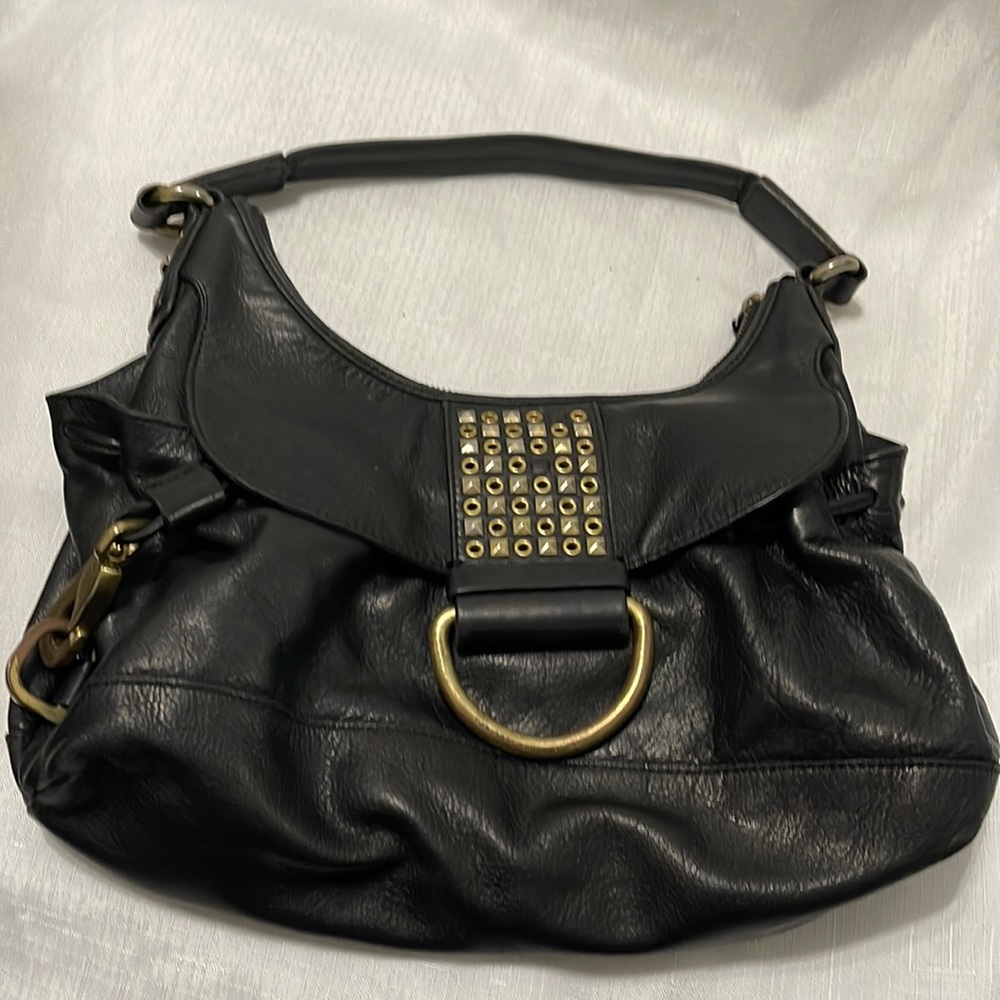 Kenneth Cole New York black leather shoulder bag